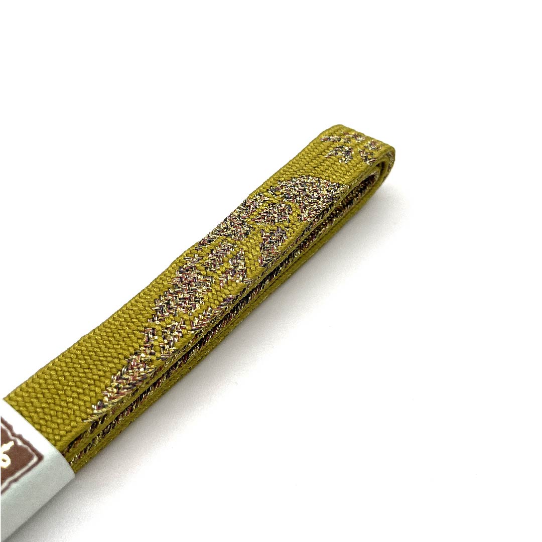 (New old stock) Silk obijime (sash fastener) - 4-string cord - Imperial color - Metallic thread used - New old stock - Length approx. 159cm - Width approx. 1.5cm - Semi-formal - S rank - Green - 1135001692919