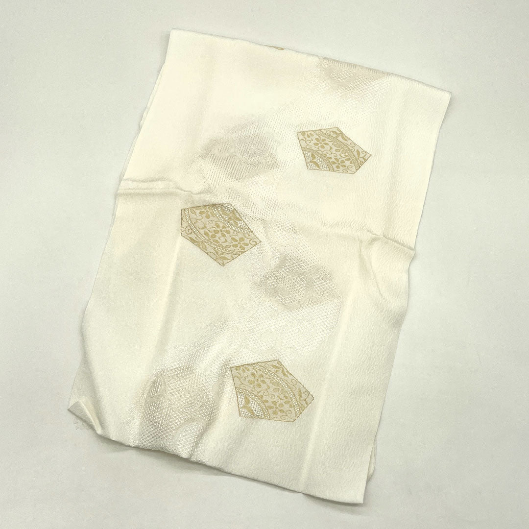 （新古品） 帯締め・帯揚げセット 正絹 NEWランク 鉛白色（えんぱくいろ） 留袖用 古典柄 汕頭 長さ約160cm 幅約1.7cm フォーマル 白系 1141000311311