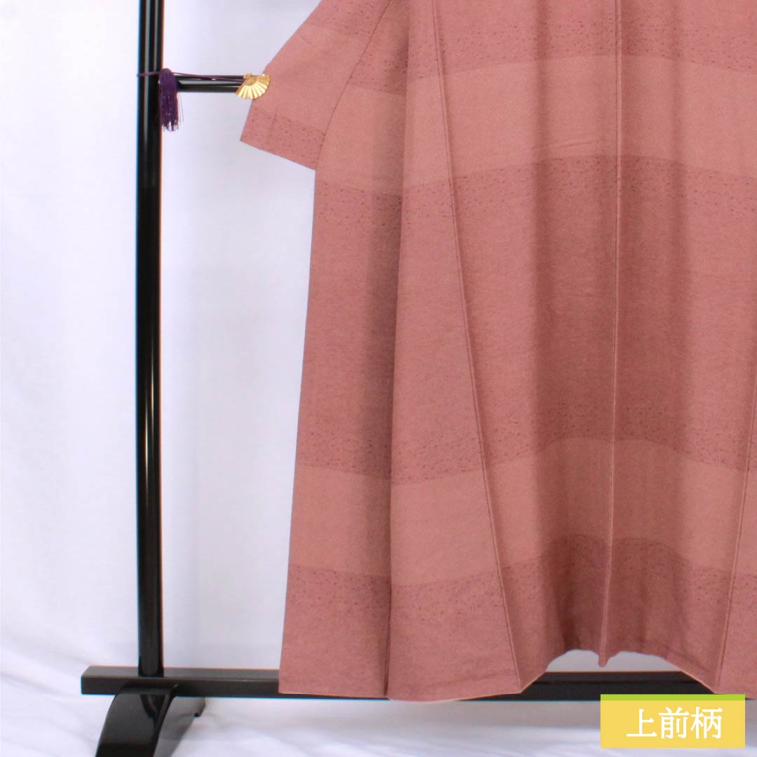 小紋 正絹 Sランク 身丈154.5cm 裄丈63cm 袷 紅海老茶色（べにえびちゃいろ） 江戸小紋  茶系 1115007272214