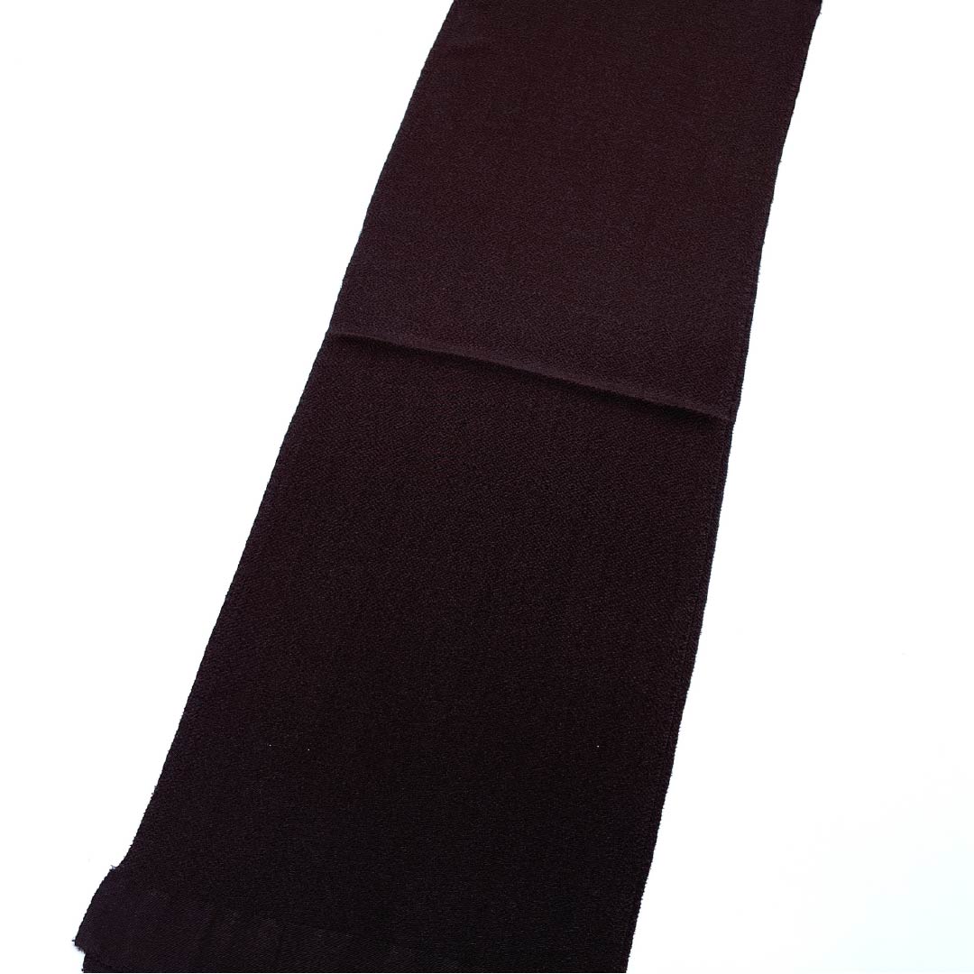 （新古品） 帯揚げ 正絹 フォーマル 落栗色（おちぐりいろ）ちりめん 無地 振袖用 長さ約164cm 幅約27.5cm Sランク 茶系 1136000032914