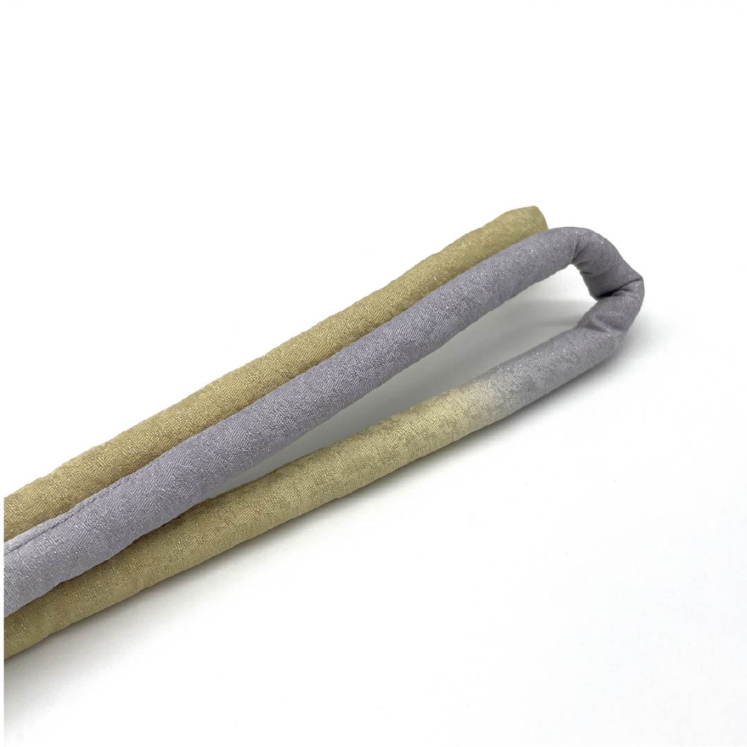 （新古品） 帯締め 正絹 四分紐 牙黄色（げおういろ） グラデーション 丸ぐけ 長さ約190cm 幅約1.2cm セミフォーマル NEWランク ベージュ系 1135003201425