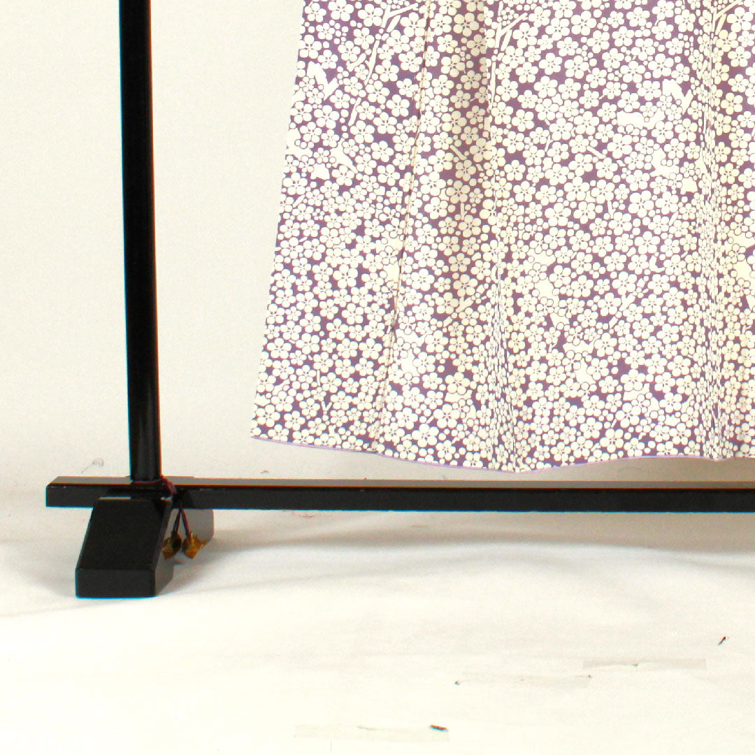 小紋 身丈154cm 裄丈62cm 袷  梅  正絹 Sランク 紫系 1115001492220