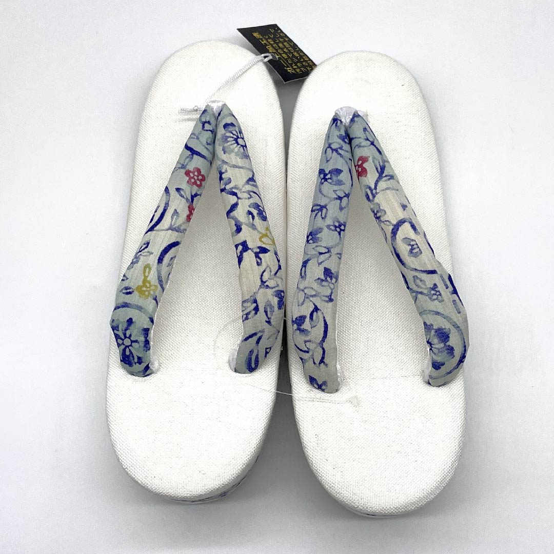 （新品）草履 亜麻 NEWランク 夏草履 亜麻草履 日本製 夏用 長さ24cm Lサイズ 白系 1122001631411