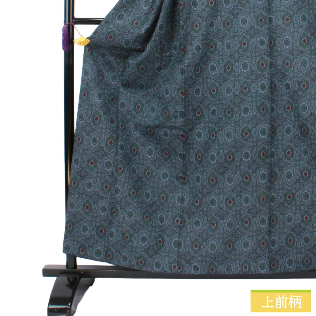 Tsumugi Silk S Rank Length 158.5cm Sleeve Length 64.5cm Oborobana-iro Murayama Oshima Geometric Pattern Awashe Navy 1116005212318
