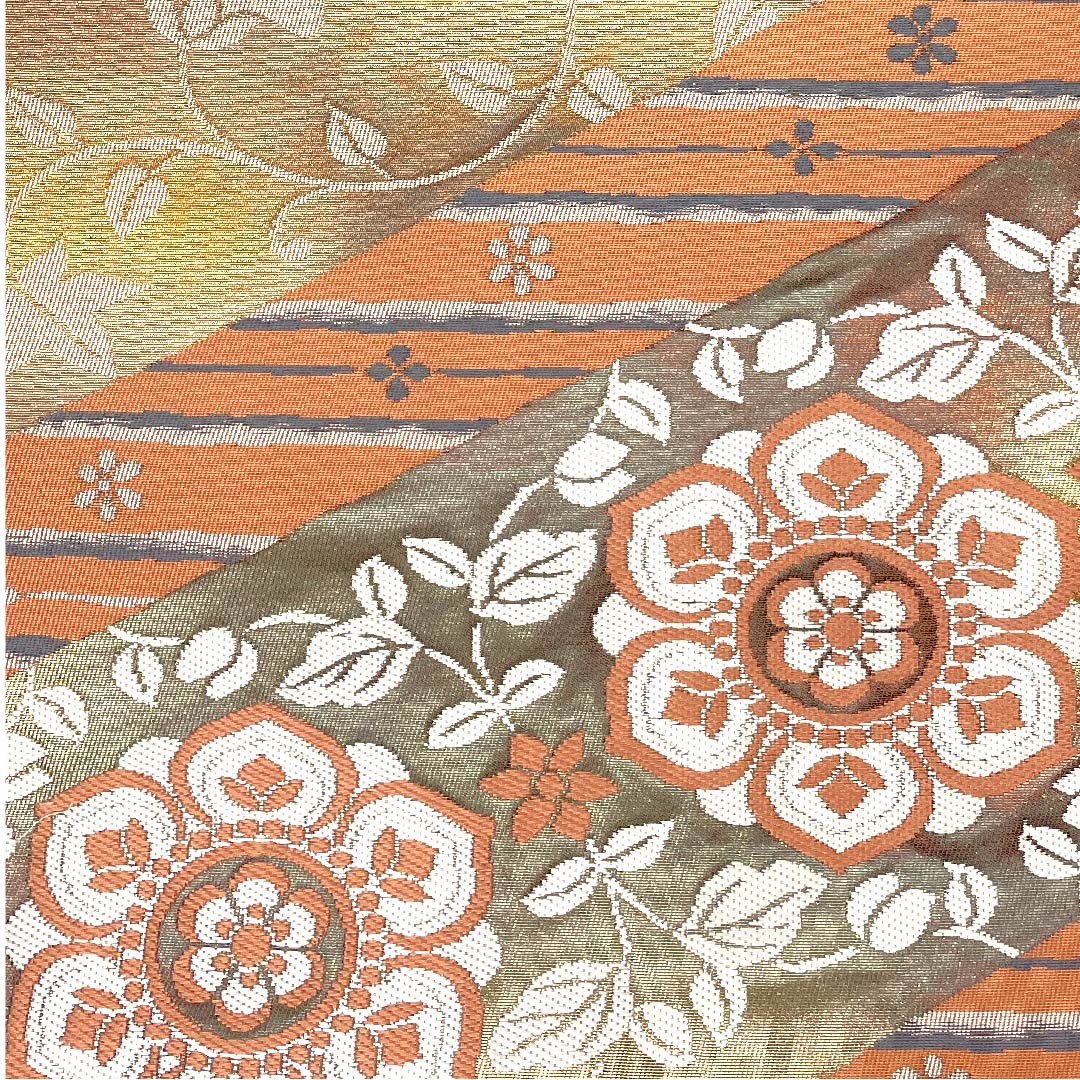 （未仕立）袋帯 緋褪色（ひさめいろ） 正倉院裂文 帯丈434cm 正絹 Sランク 六通 フォーマル ピンク系 1123002892313