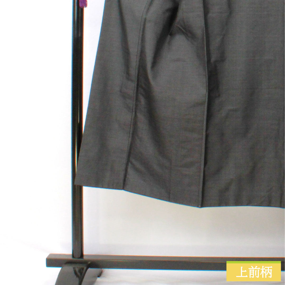 Men's Pure Silk A-Rank Kimono, Length 139cm, Sleeve Length 67.5cm, Oshima Tsumugi 100 Tortoiseshell Weave, Lined, Gray, with Basting Threads, Product Number: 1119001793322