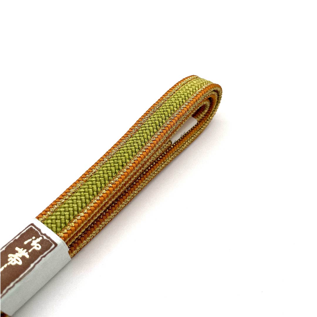 （新古品） 帯締め 正絹 四分紐 グラデーション 金属糸使用 翠嵐工房 新古品 長さ約159cm 幅約1.2cm セミフォーマル Sランク グラデーション系 1135001682999