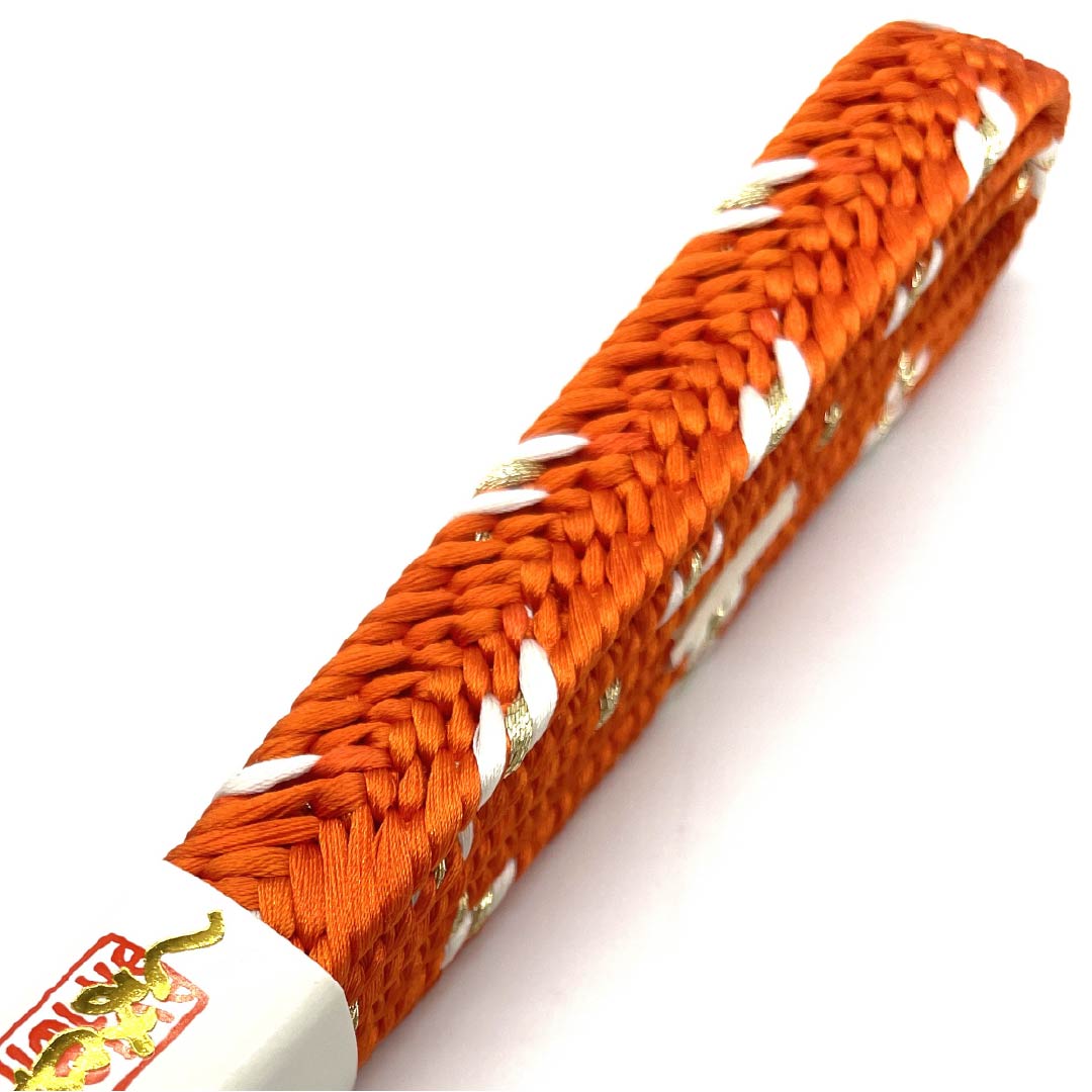 （新古品） 帯締め 正絹 四分紐 赤橙色（あかだいだいいろ） 金属糸使用 新古品 長さ約159cm 幅約1.6cm フォーマル NEWランク 橙系 1135003001326