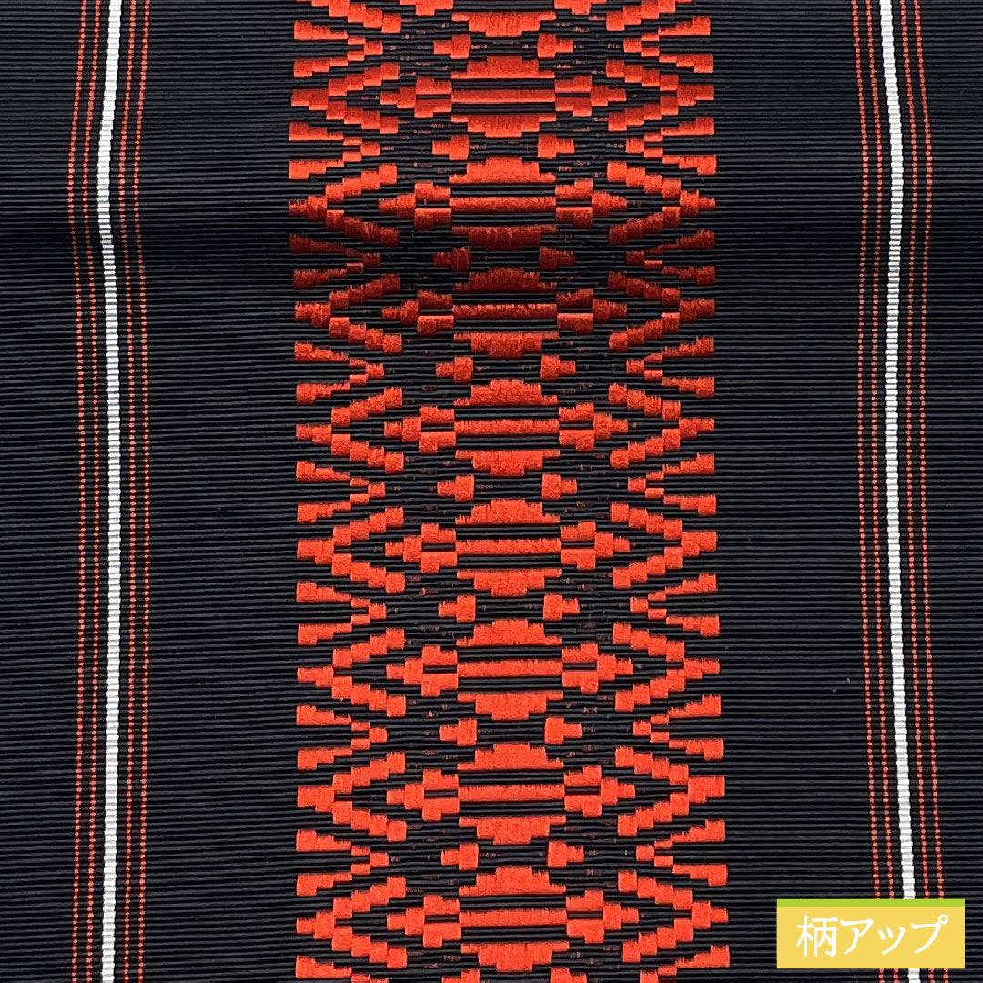 リサイクル着物】（未仕立）半幅帯 正絹 NEWランク 黒色（くろいろ