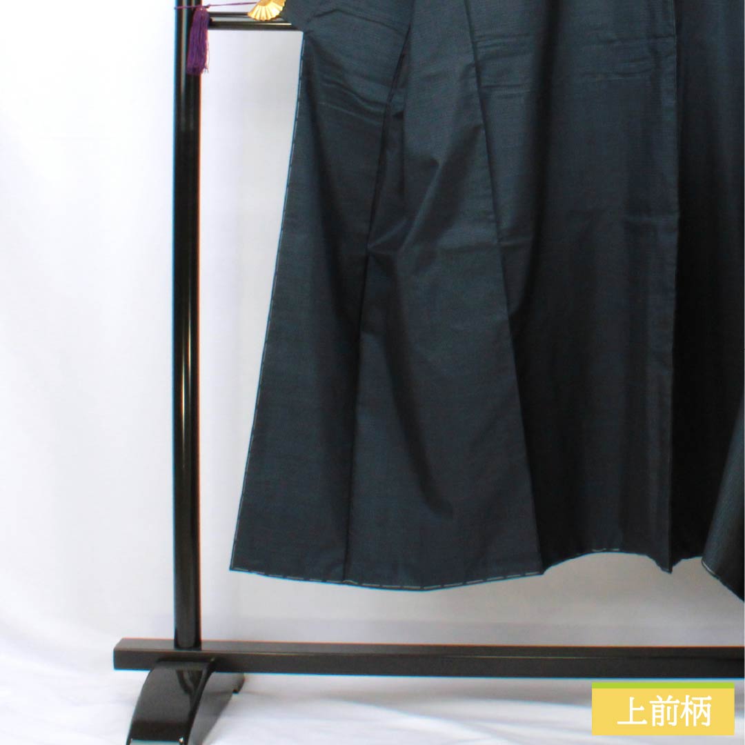 Men's silk S-rank kimono, length 145cm, sleeve length 72.5cm, Iced brown (ice-colored) Oshima Tsumugi 100 tortoiseshell pattern, lined, navy blue, with basting threads, product number 1119001442418