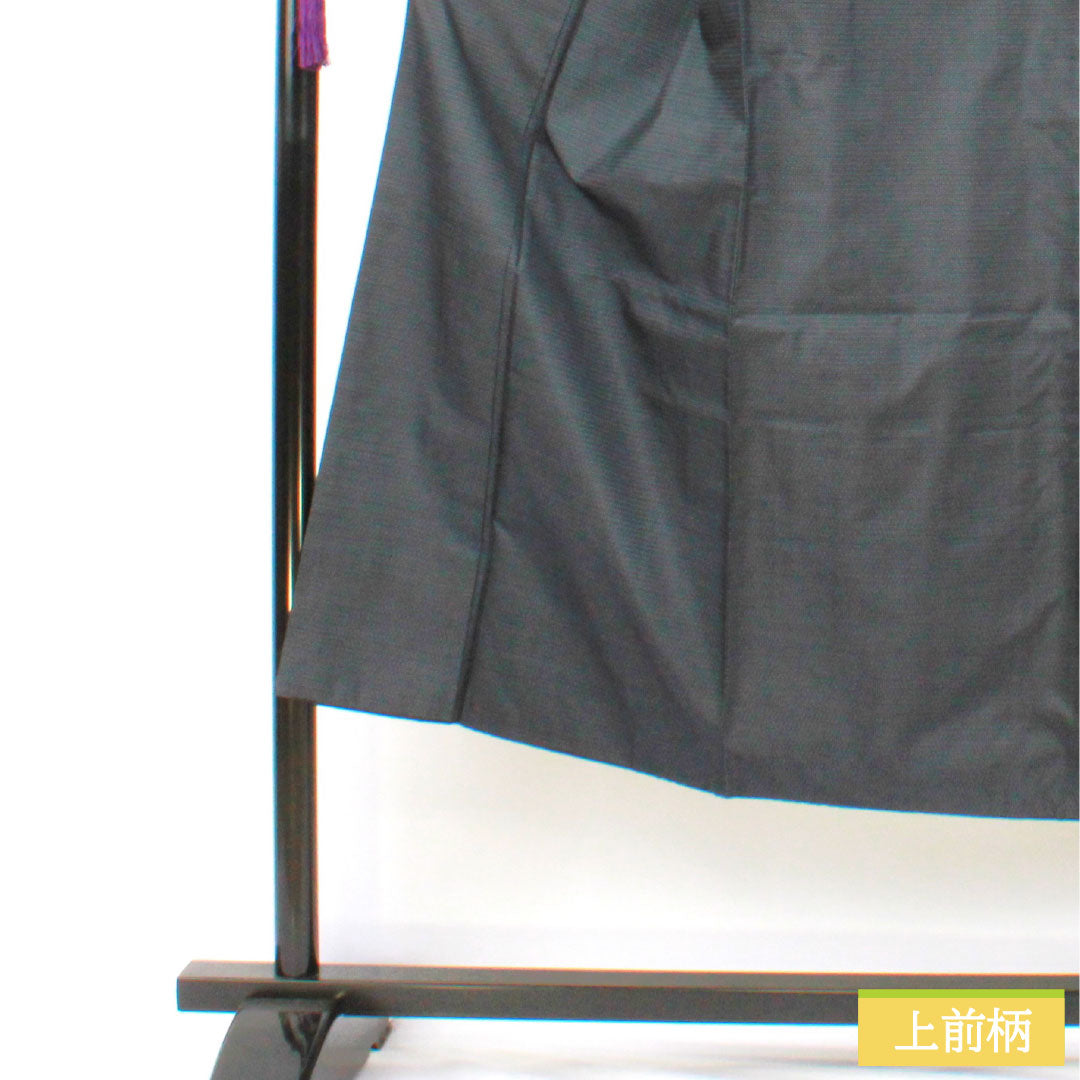 男物 正絹 Sランク 身丈141cm 裄丈68cm 大島紬 100亀甲 袷 紺系 1119001712418