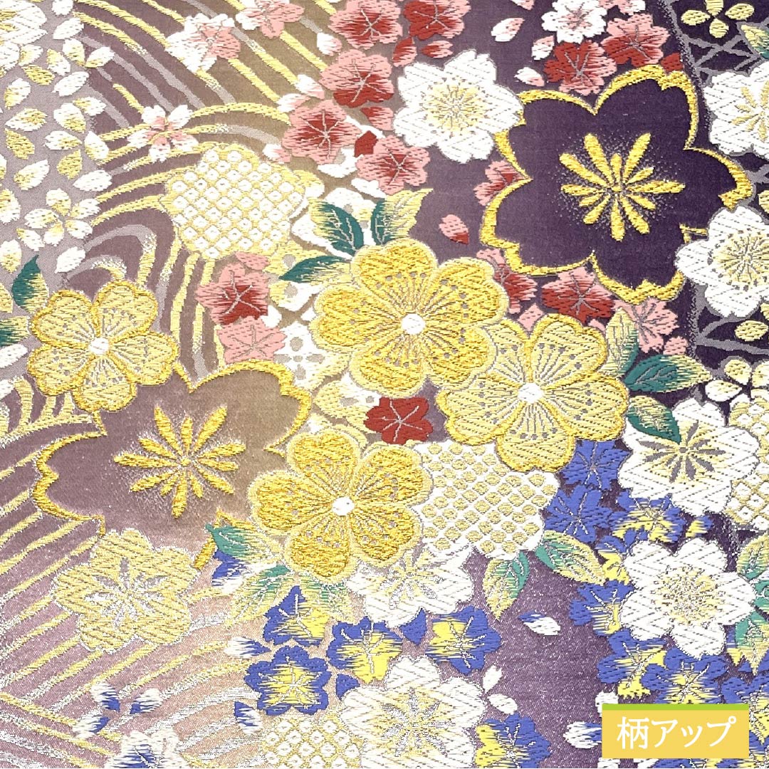袋帯 正絹 振袖用 花おぼろ 桜 帯丈446cm Sランク 六通 フォーマル グラデーション系 1123013452399