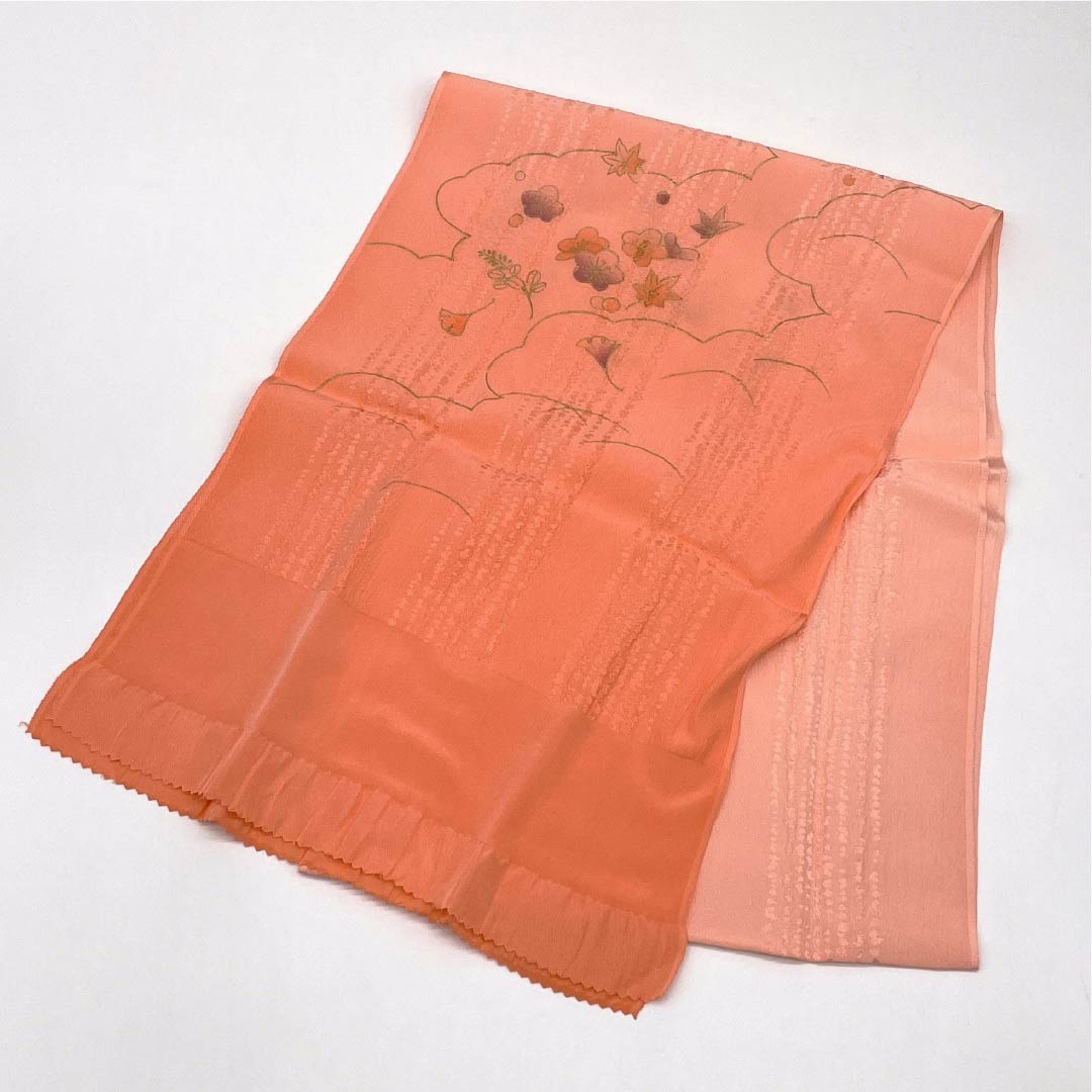 （新古品） 帯締め・帯揚げセット 正絹 Sランク 中紅色（なかべにいろ） 長さ約154cm 幅約1.5cm セミフォーマル 朱系 1141000142316