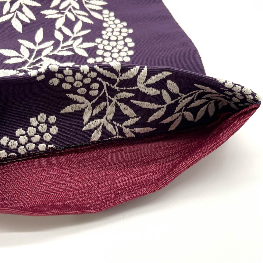 半幅帯 ポリエステル 茄子紺色（なすこんいろ） 南天 帯丈352cm 紫系 Sランク 1125001722320