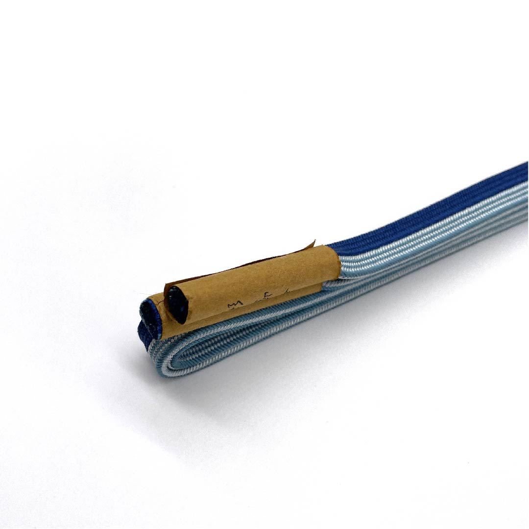 (New old stock) Silk obi-jime (sash fastener) - 4-part string - Kinuta celadon color (kinutaseijiro) - Konpeki color (konpekiiro) - Goshima string - Edo braid - Length approx. 165cm - Width approx. 1.2cm - Casual - S rank - Blue 1135002802317