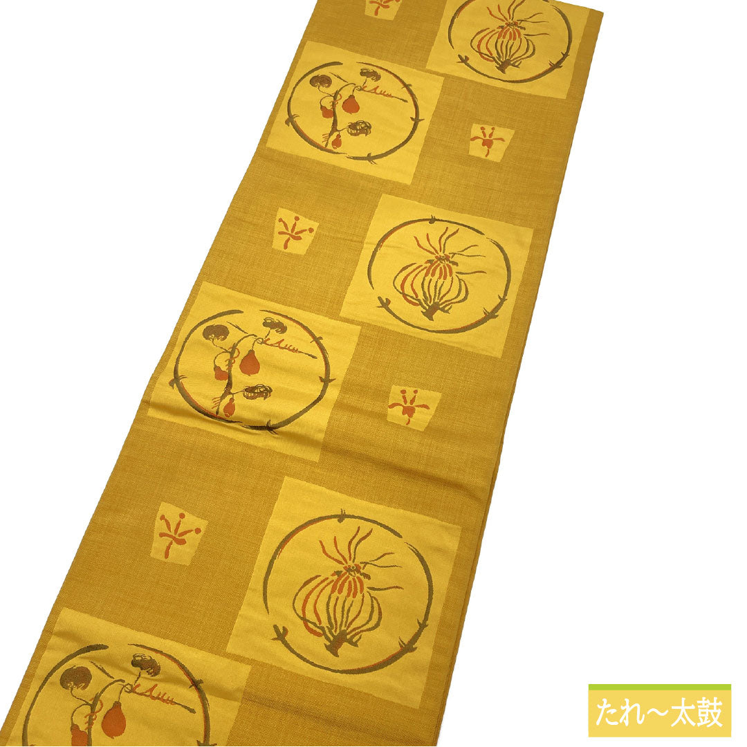 エレガント・モチーフ【ローブデコルテ】 お使い勝手抜群の【全通柄】 新品の袋帯 〈銀座 一凛〉 | Pay ID 最終 帯1543 高級 正絹 太鼓六通 袋帯