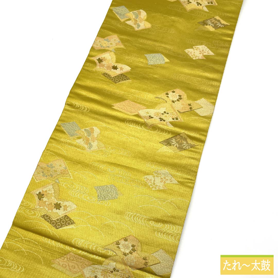 M274 夏帯　羅　流水　ベージュ　正絹　名古屋帯　未使用極美品 M274 夏帯 羅 流水 ベージュ 正絹 名古屋帯 未使用極美品 楽天