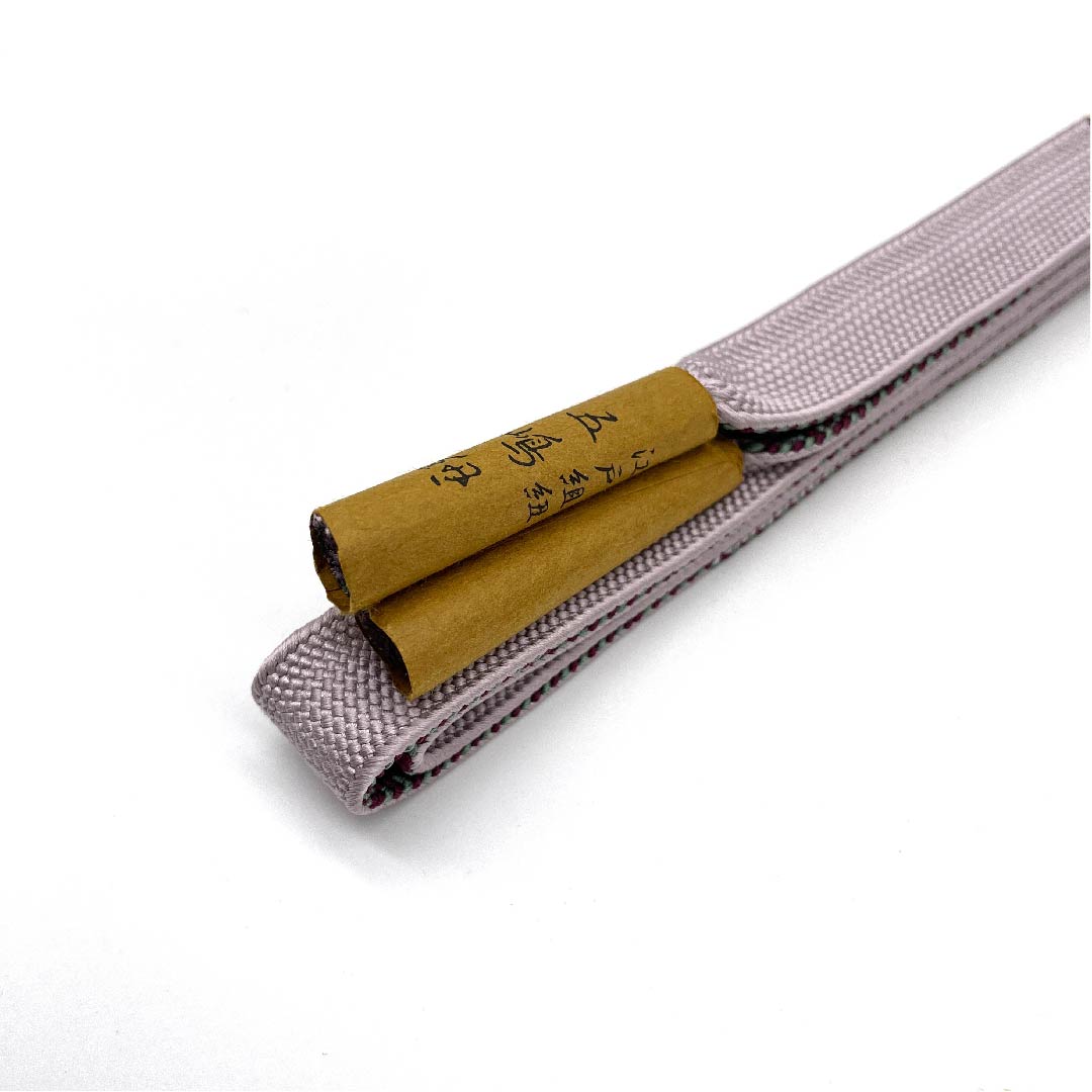 （新古品） 帯締め 正絹 四分紐 白藤色（しろふじいろ） 五嶋紐 江戸組紐 新古品 長さ約162cm 幅約1.7cm カジュアル Sランク 紫系 1135002902320