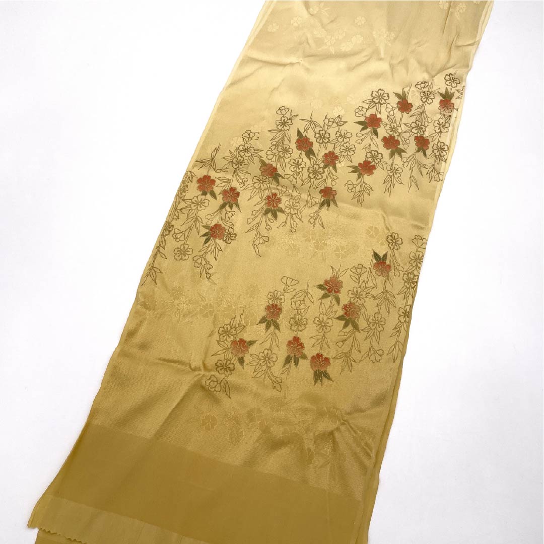 （新古品） 帯締め・帯揚げセット 正絹 Sランク 玉蜀黍色（とうもろこしいろ） 長さ約152cm 幅約1.2cm セミフォーマル 黄系 1141000092323