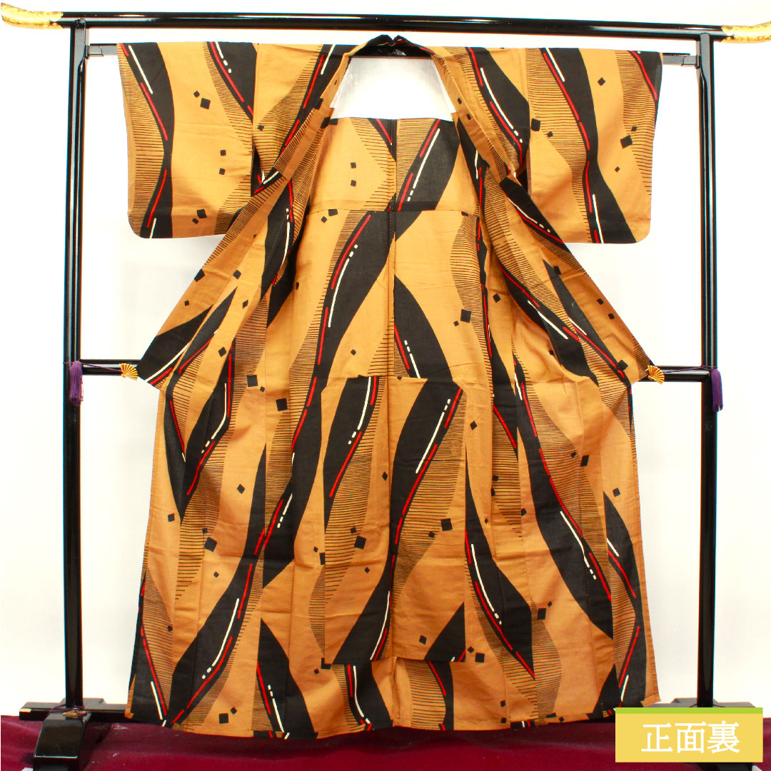 リサイクル着物】浴衣 木綿 身丈163.5cm 裄丈62.5cm Aランク 単