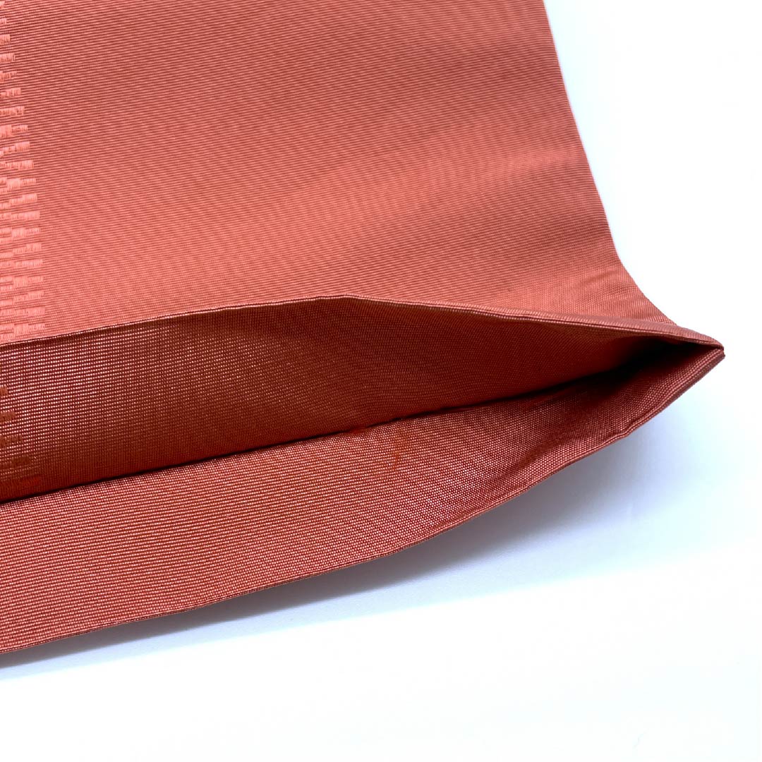 半幅帯 正絹 海老赤色（えびあかいろ） 抽象模様 帯丈372cm 橙系 Sランク 1125001642326