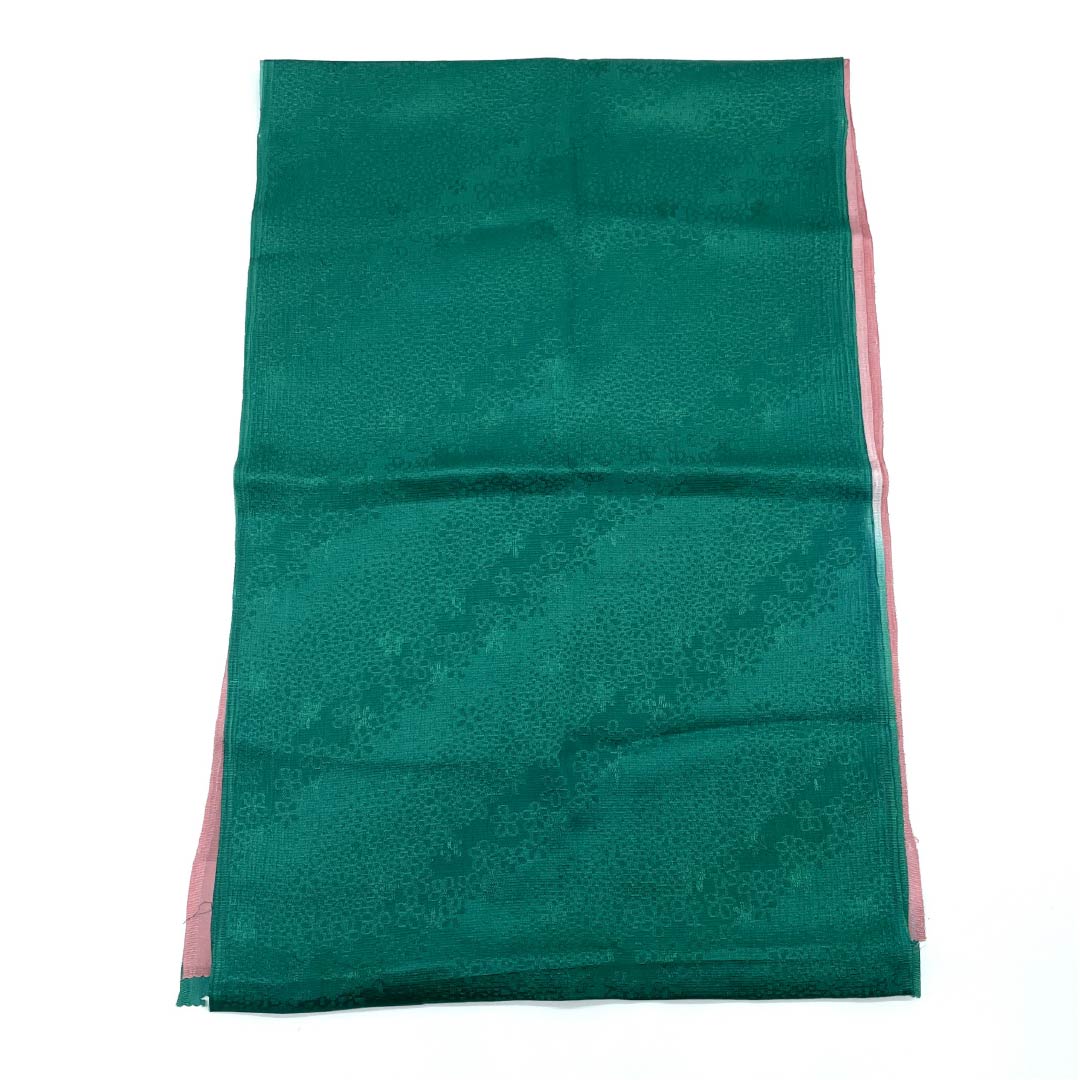Obiage, pure silk, semi-formal, blue, red, small cherry blossom, classic pattern, length 176cm, width 29cm, S rank, green, 1136000532919