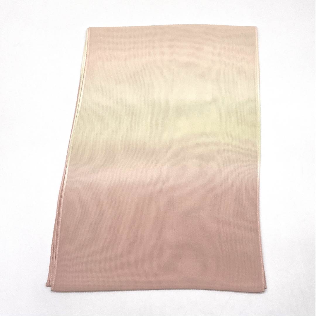 帯揚げ 正絹 NEWランク セミフォーマル 乙女色（おとめいろ） 薄黄檗色（うすきはだいろ） 夏物 バイカラー 長さ約180cm 幅約29.5cm ピンク系 1136000991913