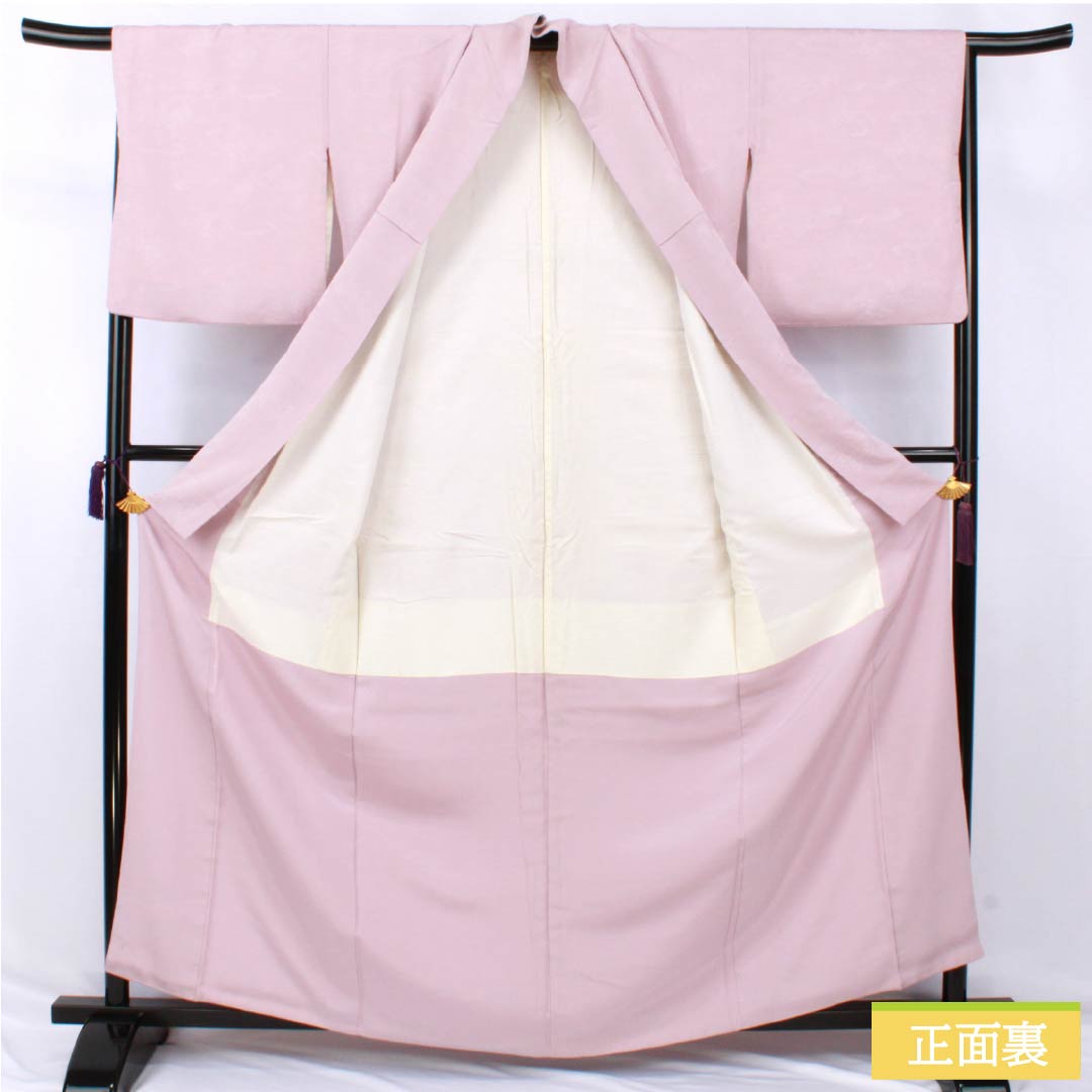 リサイクル着物】色無地 正絹 Bランク 身丈162.5cm 裄丈67cm 退紅色 リサイクル着物】色無地 正絹 Bランク 身丈162.5cm 裄丈67cm 退紅色