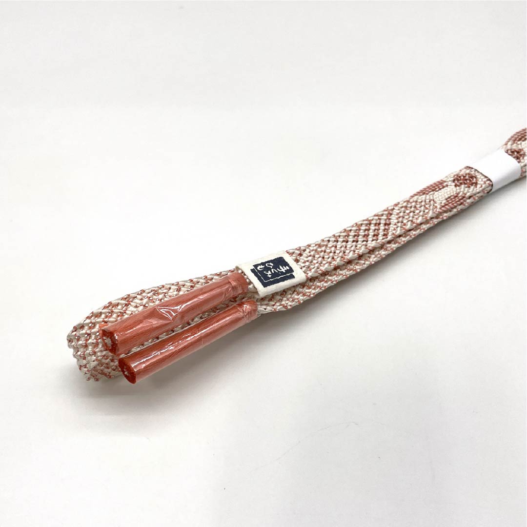 (新品)帯締め 正絹 NEWランク  中紅色（なかべにいろ） 単衣用 夏用  長さ約164cm 幅約1.7cm カジュアル 朱系 1135005741316