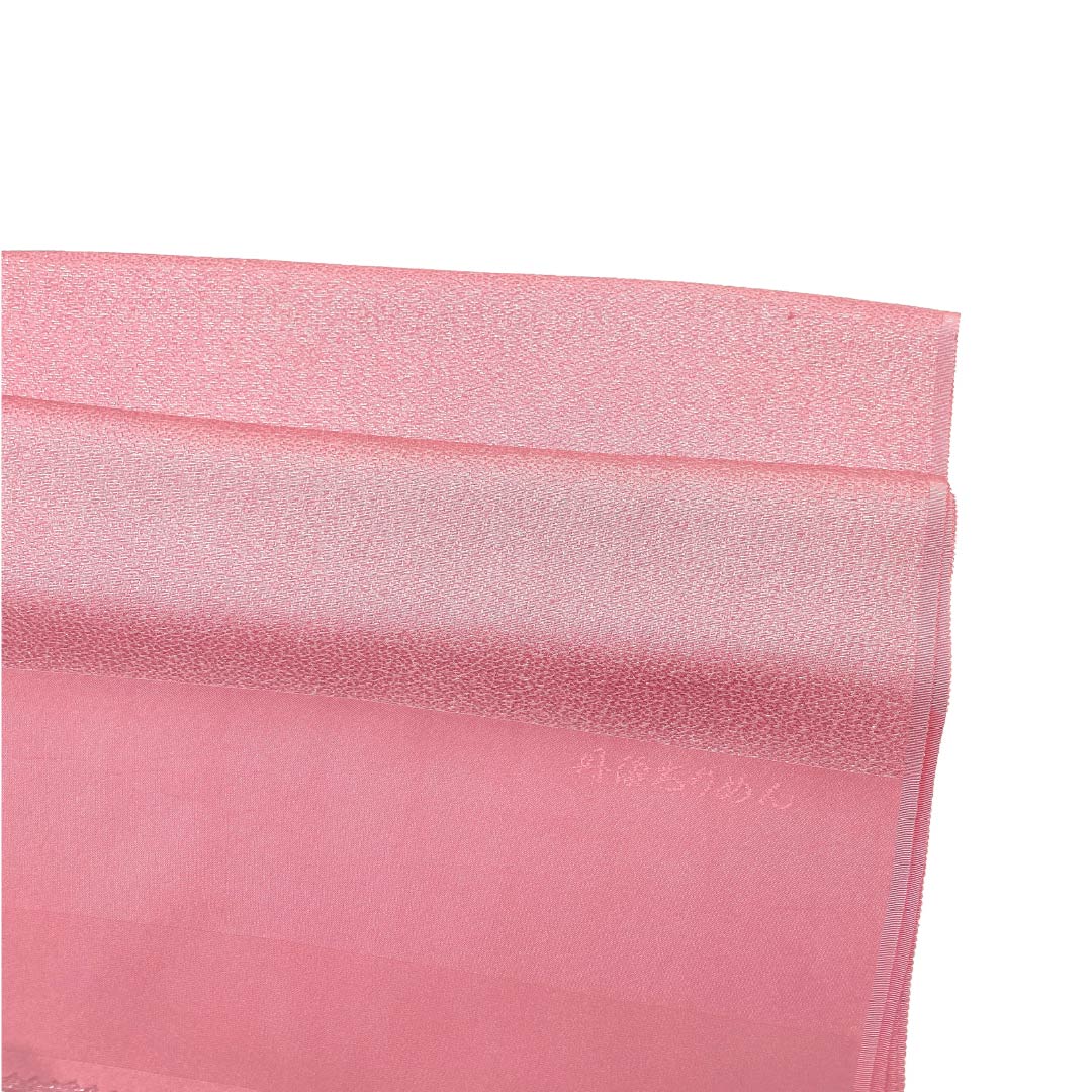 （新古品）帯揚げ 正絹 NEWランク セミフォーマル 中紅色（なかのくれないいろ） 丹後ちりめん 銀通し 無地 長さ約168cm 幅約30.5cm ピンク系 1136003401913