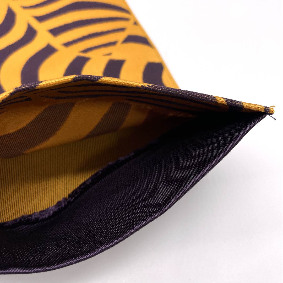 （未仕立）半幅帯 ポリエステル 橙色（だいだいいろ） 幾何学模様 縞 帯丈358cm 橙系 Sランク 1125001272326