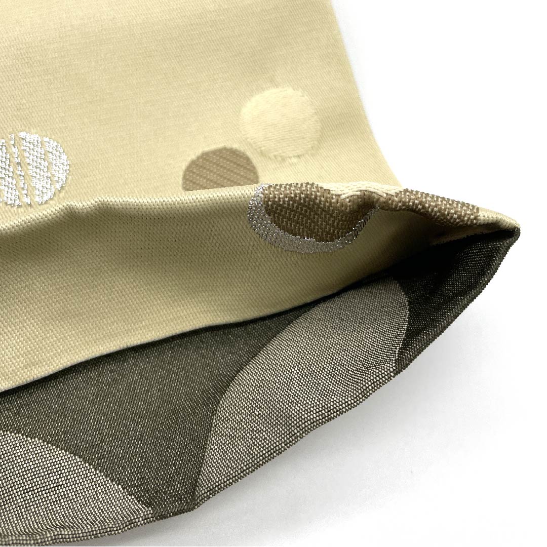 半幅帯 ポリエステル 蕎麦切色（そばきりいろ） 消墨色（けしずみいろ） 七宝 ドット モダン ニュートラルカラー 帯丈396cm ベージュ系 Sランク 1125001262325