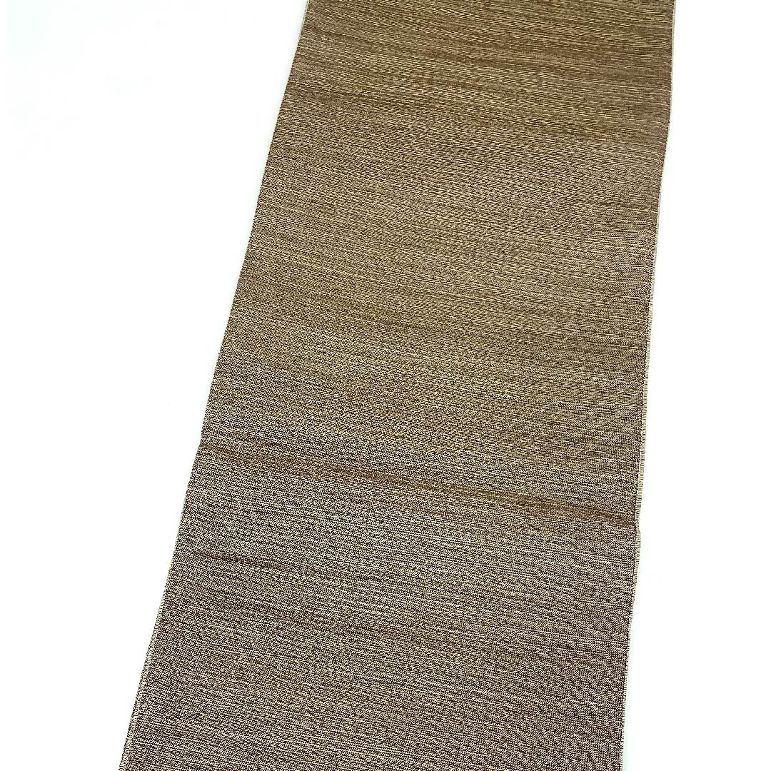 袋帯 燻色（ふすべいろ） 青海波 帯丈444cm 正絹 Bランク ポイント柄 フォーマル 茶系 1123008984314