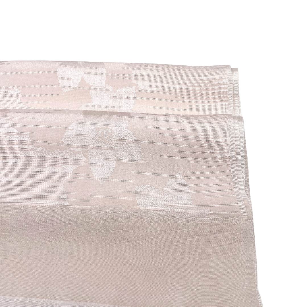 帯揚げ 正絹 Aランク カジュアル 薄桜色（うすざくらいろ） 桔梗 横絽 夏用 長さ約170cm 幅約27cm 白系 1136005213911