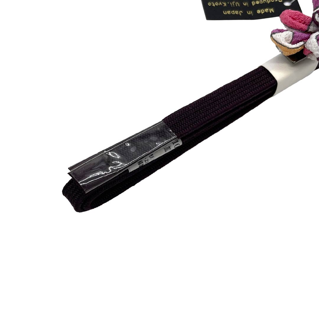 (新品)帯締め 正絹 NEWランク 三分紐 至極色（しごくいろ） 帯留め付き つまみ細工 日本製 長さ約135cm 幅約0.8cm カジュアル 紫系 1135006421320