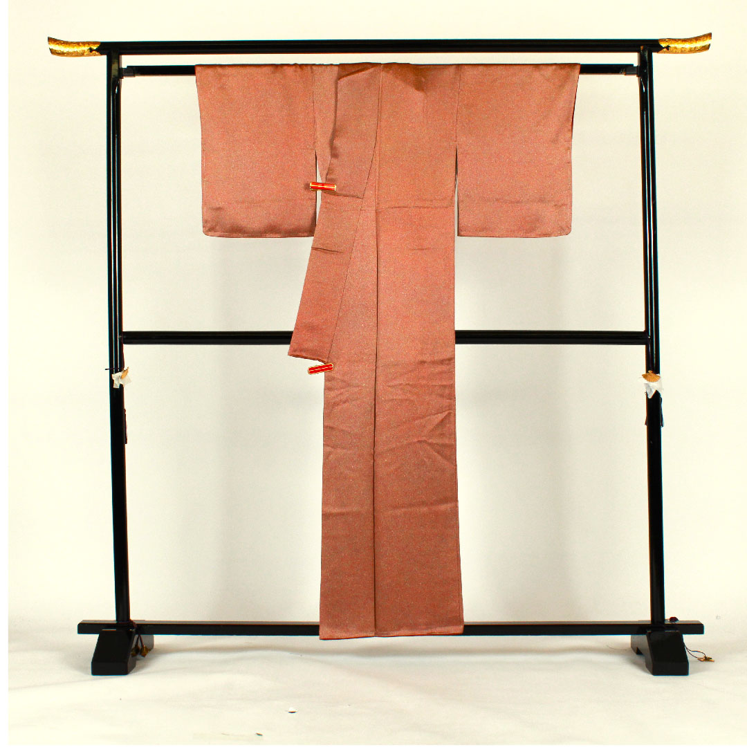 色無地 タタキ染 作家物 源氏車  身丈157cm 裄丈64.5cm 袷  正絹 Sランク 茶系 1114000382314