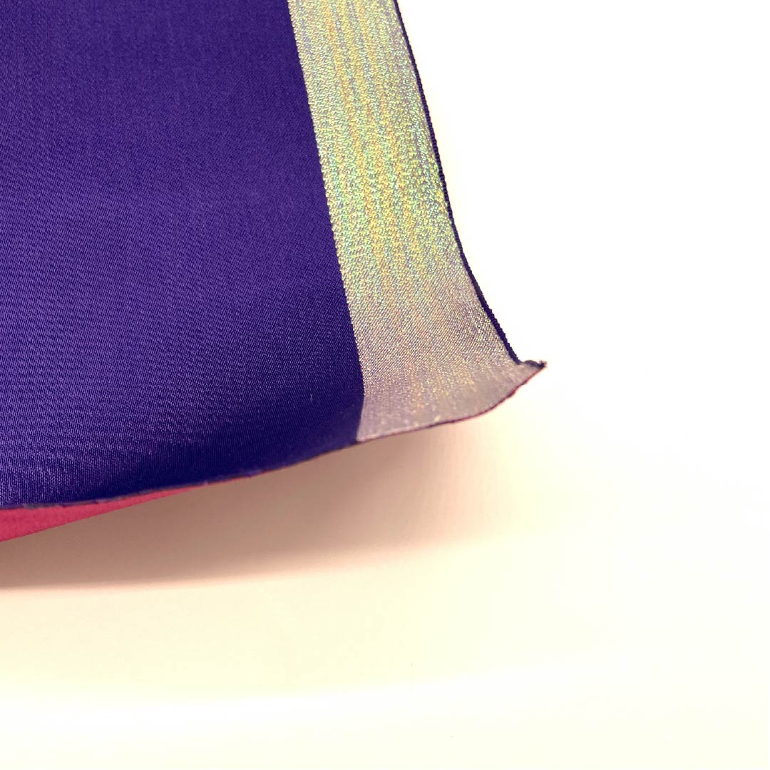 半幅帯 ポリエステル 帯丈356cm 菫色（すみれいろ） 無地 苺色（いちごいろ） リバーシブル 紫系 Sランク 1125001552320