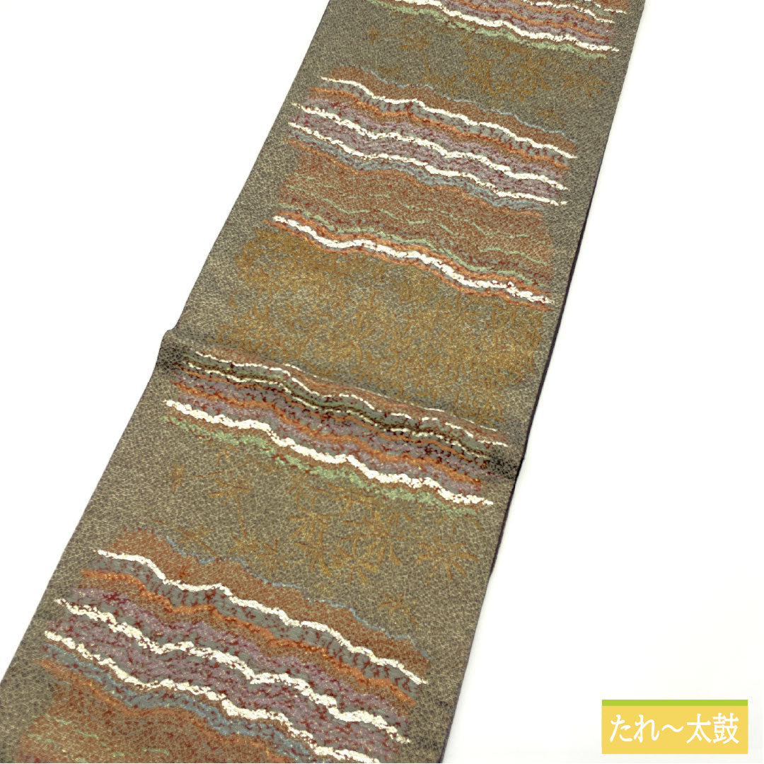 リサイクル着物】袋帯 正絹 Sランク 抽象模様 帯丈426cm 六通