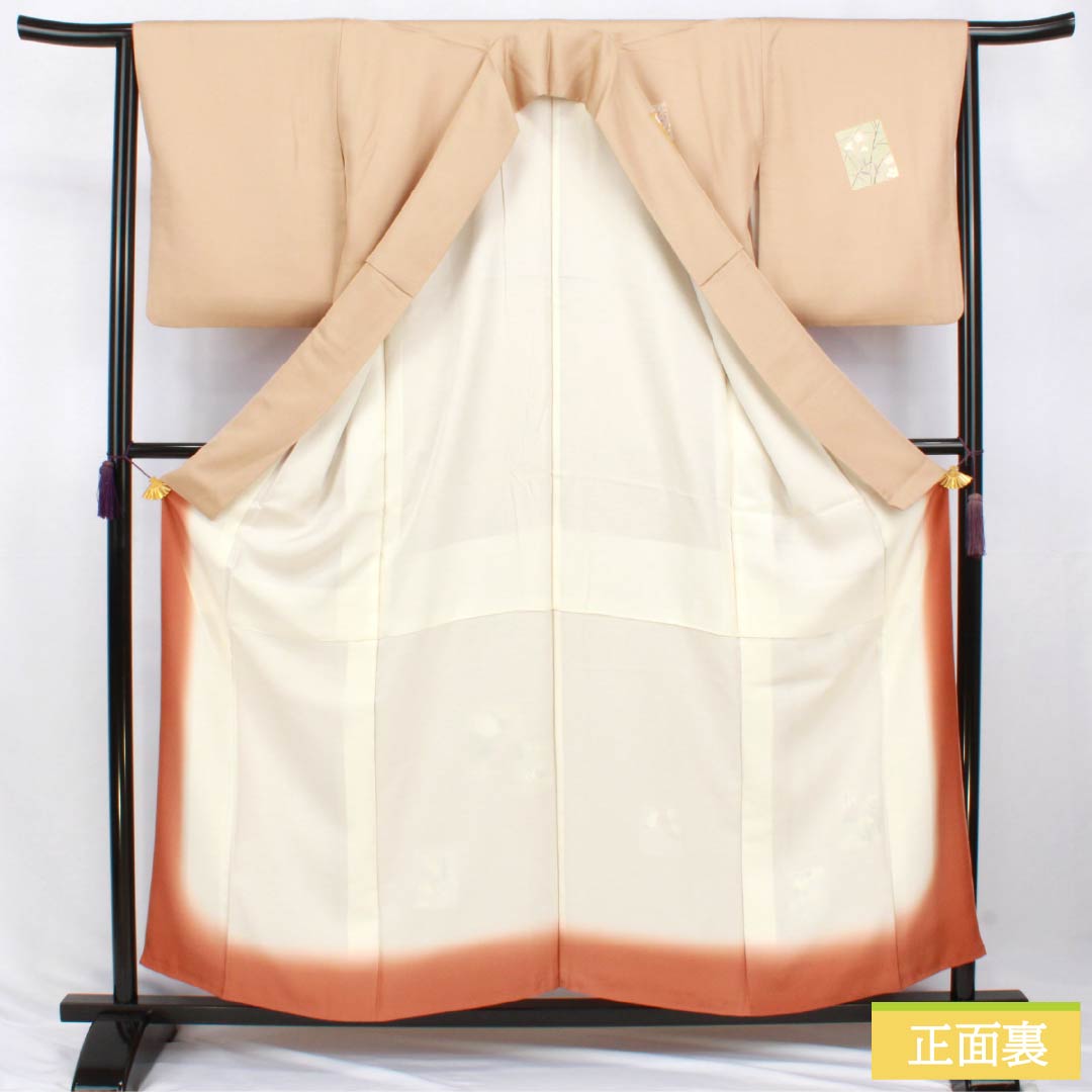 リサイクル着物】訪問着 正絹 Aランク 袷 身丈157cm 裄丈64.5cm 胡桃色