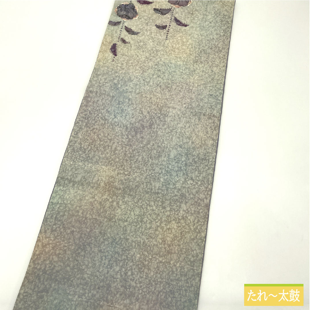 袋帯 正絹 Aランク 染め帯 辻ヶ花 紬地   帯丈460cm ポイント柄 カジュアル グラデーション系 1123017113499