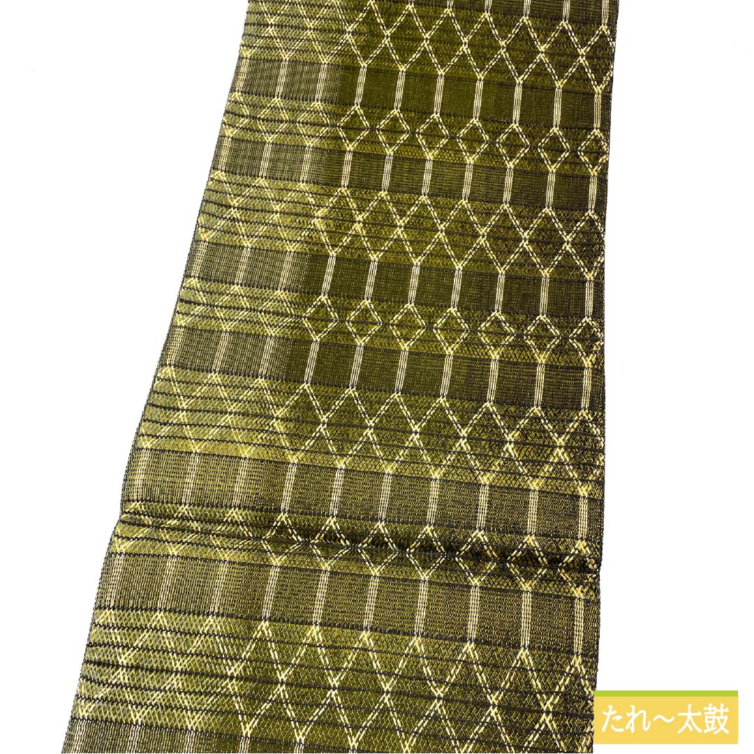 袋帯 正絹 組織り 幾何学模様 菱模様 帯丈442cm Sランク ポイント柄 カジュアル グラデーション系 1123013102399