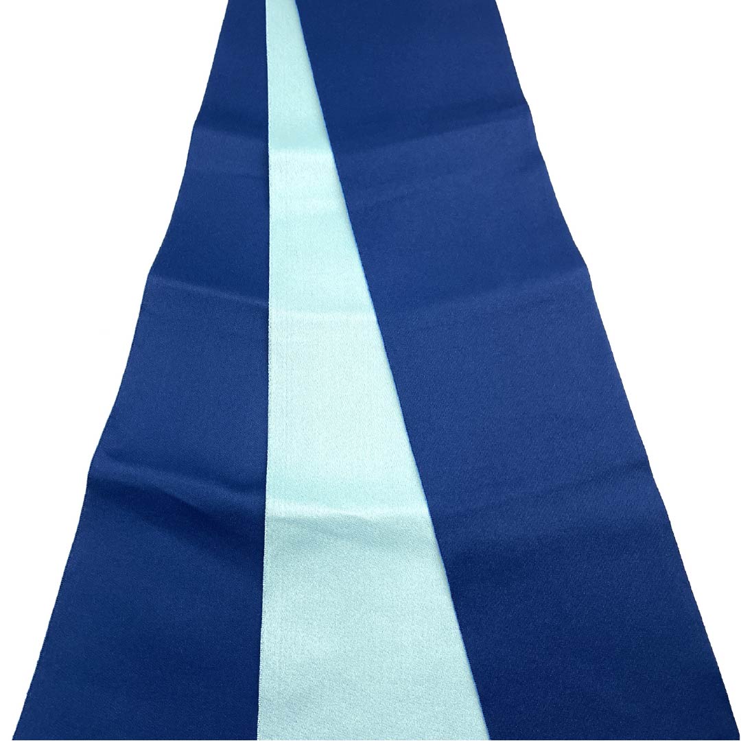 半幅帯 ポリエステル 紺桔梗色（こんききょういろ） 浴衣用 無地 リバーシブル 帯丈342cm 青系 Sランク 1125001952317