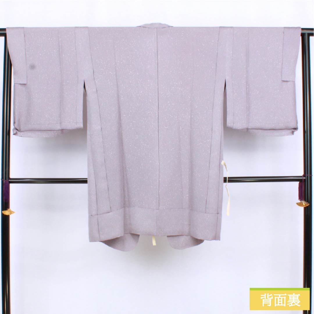 道行コート 正絹 Sランク 身丈92.5cm 裄丈65.5cm 浅滅紫色（あさきけしむらさきいろ） 作家物 ろうけつタタキ染 単衣 紫系 1117001402920