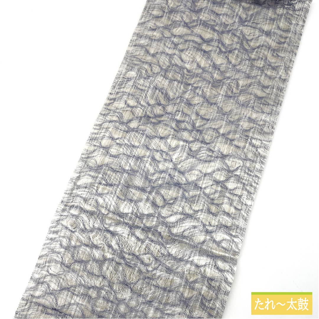 袋帯 正絹 櫛織 葉模様 帯丈442cm Sランク ポイント柄 カジュアル グラデーション系 1123013822399