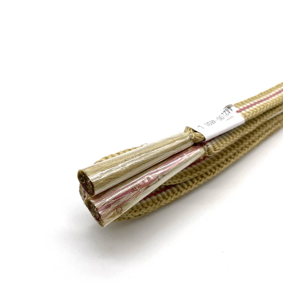 （新古品） 帯締め 正絹 四分紐 麦藁色（むぎわらいろ） 手組紐 新古品 長さ約162cm 幅約1.2cm カジュアル Sランク ベージュ系 1135001872925