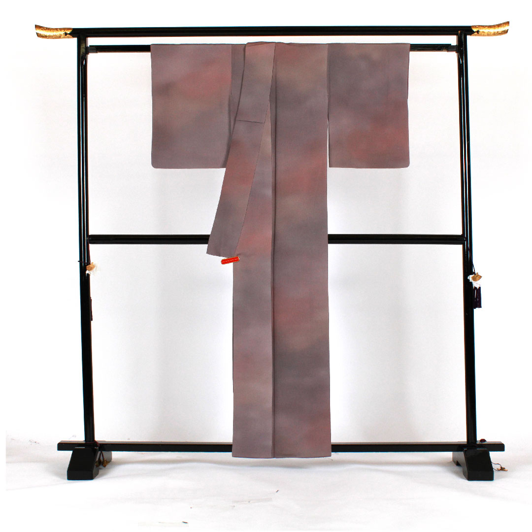 色無地 斉藤三才 ボカシ  身丈160cm 裄丈62cm 袷  正絹 Aランク 紫系 1114000423420