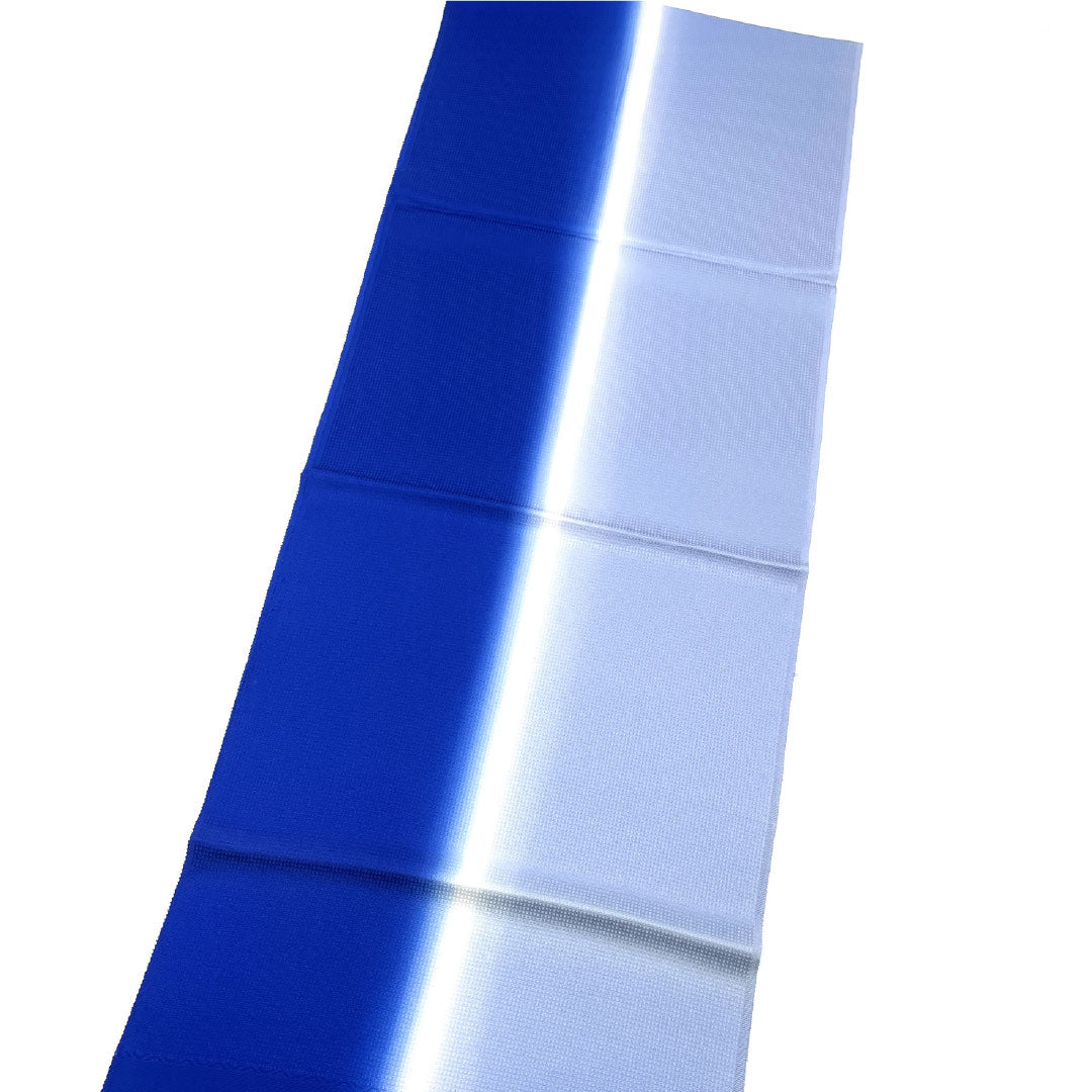 (Like new) Silk Obiage (Sash) - New Rank, Semi-Formal, Deep Bellflower Color (Koikikyoiro) and Light Indigo Color (Usuaiiro), Tango Chirimen, Long, Approximately 186cm Long, Approximately 32cm Wide, Blue, Item Number: 1136001421917