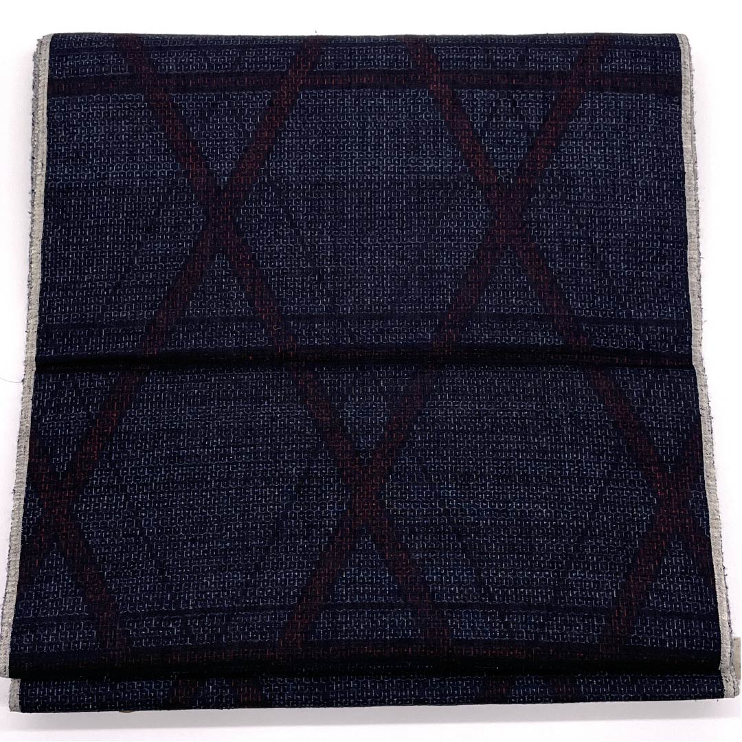 リサイクル着物】反物 紬 正絹 NEWランク 濃紺色（のうこんいろ