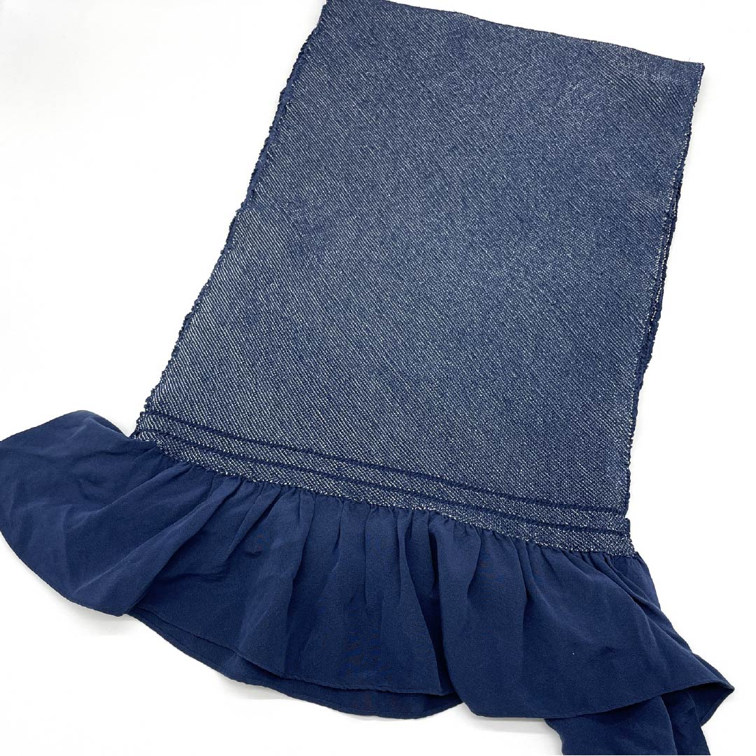 兵児帯 正絹 鉄葡萄色（てつぶどういろ） 総絞り 帯丈364cm 幅40cm Sランク 紺系 1134000342918