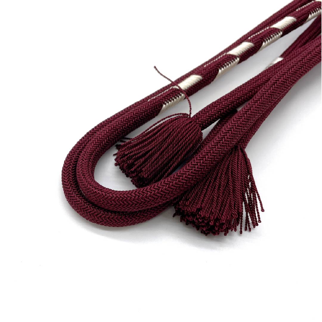 （新古品） 帯締め 正絹 NEWランク 紅海老茶色（べにえびちゃいろ） より房 矢羽根 長さ約162cm 幅約0.8cm カジュアル 茶系 1135004641314